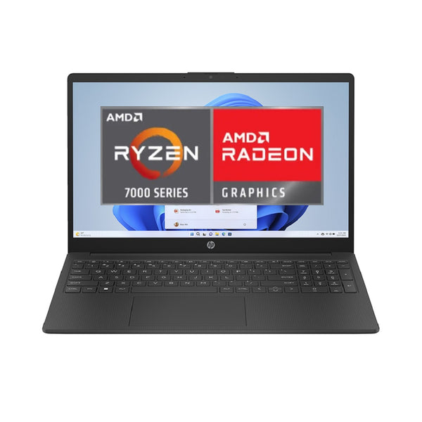 New Open Box HP 15-fc0017na AMD Ryzen 5 7530U 8GB DDR5 RAM 256GB NVME SSD Full HD Black Laptop Windows 11