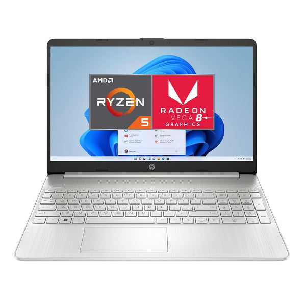 Refurbished HP Ryzen 5 3500U 8GB RAM 256GB NVME SSD Silver Laptop 15.6" Full HD 15s-eq0507na Windows 11