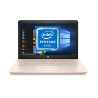 Refurbished & Upgraded HP Pavilion Intel Pentium Rose Gold & White Laptop 8GB Ram 128GB SSD 14"  HD Windows 10 Laptop 14-ce0595na