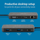 Kensington SD1650P USB-C 4K Multi Port HDMI USB VGA Ethernet Portable Docking Station