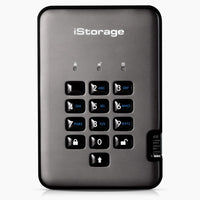 iStorage DiskAshur Pro2 1TB HDD USB 3.2 PIN Protected Encrypted Portable Storage IS-DAP2-256-1000-C-G