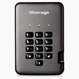 iStorage DiskAshur Pro2 1TB HDD USB 3.2 PIN Protected Encrypted Portable Storage IS-DAP2-256-1000-C-G