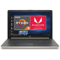 Refurbished HP Laptop AMD Ryzen 3 12GB RAM 2TB HDD Radeon Vega 3 Graphics 15-DB0997NA FULL HD Gold