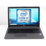 Refurbished & Upgraded HP 250 G7 Laptop i5 8th Gen 8GB RAM 256GB NVME SSD DVD 15.6" HD i5-8265U Windows 11 Pro