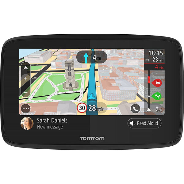 Refurbished TomTom Go 5200 World Maps Sat Nav, Handsfree Calling, Lifetime Updates via WiFi, Lifetime Traffic via Built-In SIM Card